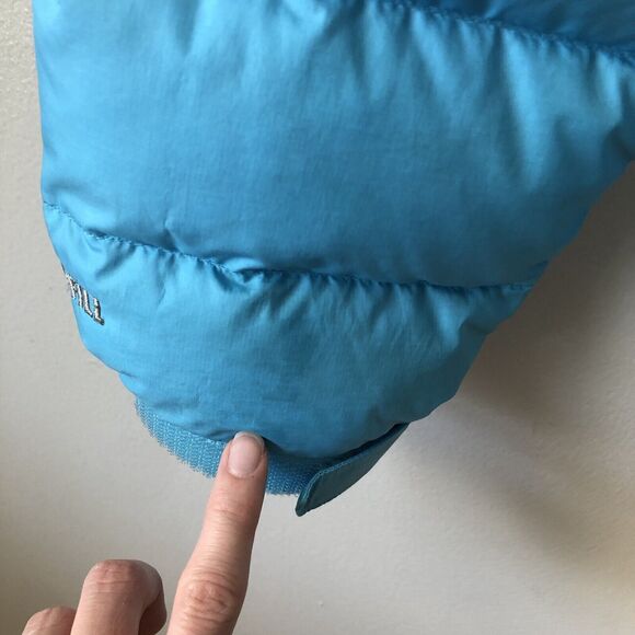 Marmot Jacket Womens Medium 650 Down Fill Puffer Coat Blue Full Zip Mock Neck - Picture 5 of 15